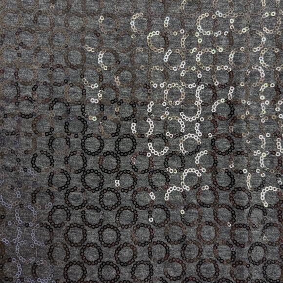 Pleione Front Sequin Dark Gray Sleeveless Top Size M Stretch Glam Classic - Picture 5 of 12